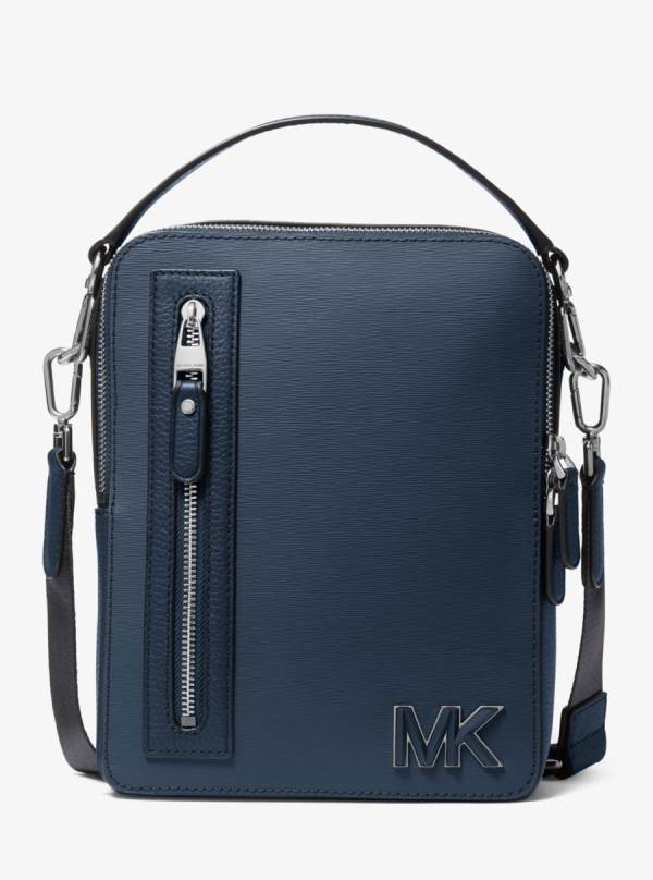 Panske Crossbody Kabelka Michael Kors Hudson Leather Flight Námornícka Modrá - Tasky Michael Kors Vypredaj | CKOEJ-4302
